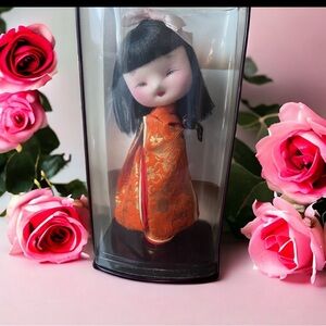 Elegant Orange Kimono Doll